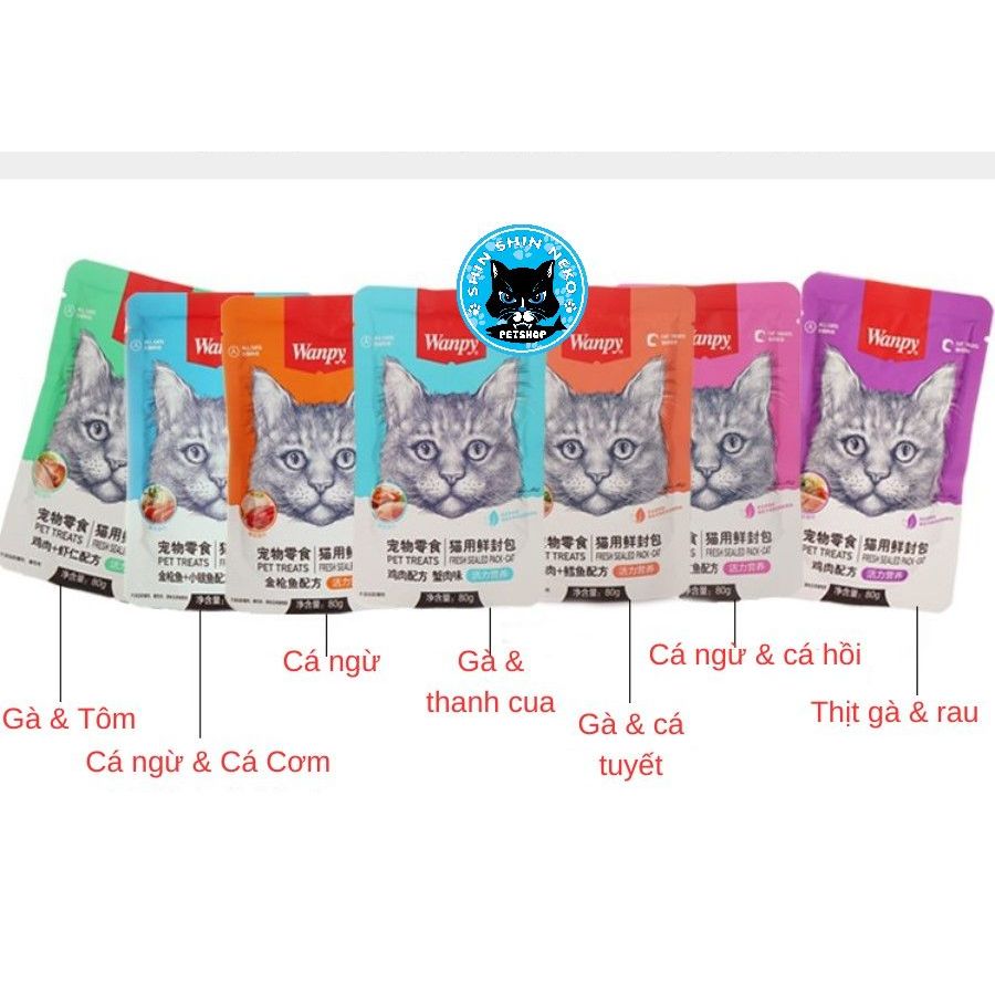 Pate Wanpy thức ăn cho mèo Pate dành cho mèo 80g