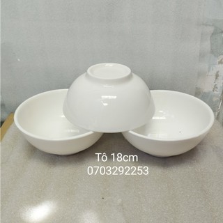 Combo 4 cái tô sứ ăn phở 18cm trắng