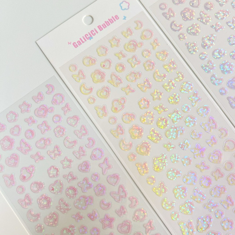 Sticker hình dán trang trí DIY trong suốt BUBBLE STICKER Sugar19