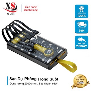 Sạc Dự Phòng Trong Suốt TZ07, Dung Lượng 20000mAh, Có Đèn Led, Sạc Nhanh 2 Chiều - XS Store