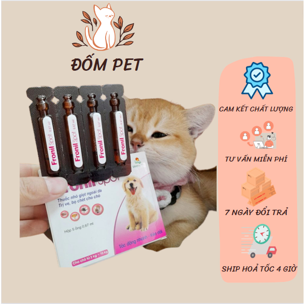 [2-10KG] Thuốc nhỏ gáy diệt ve rận cho chó mèo - fronil spot