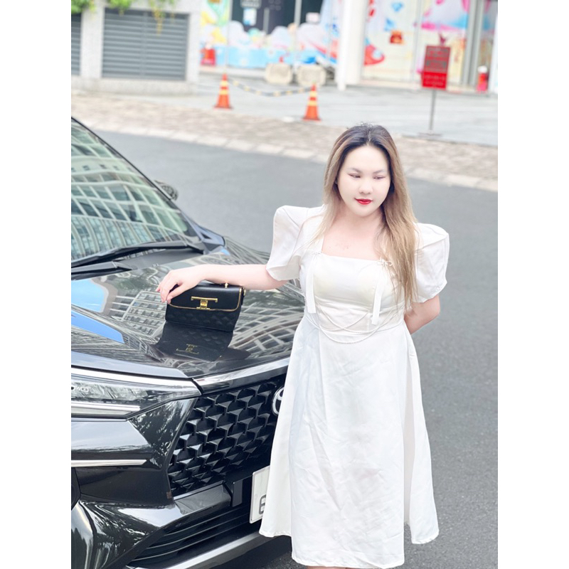 Đầm dài nơ vai 55-90kg QUỲNH NHƯ BIGSIZE