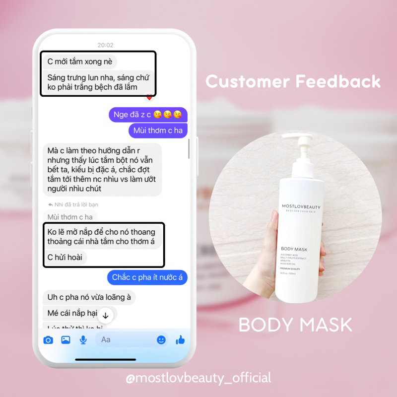 Ủ Trắng Da Body Mostlovbeauty, dưỡng trắng cấp ẩm cho da