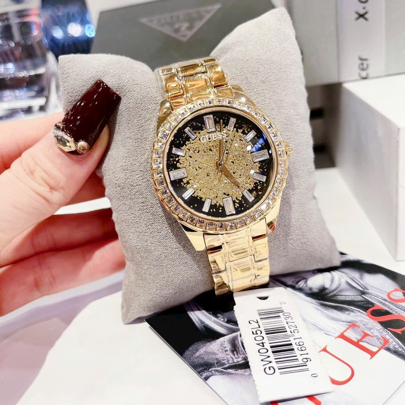 CHÍNH HÃNG_Đồng Hồ Nữ GUSS Dây Inox Mạ PVD Không Phai Gỉ, Đính Kim Cương FULLBOX