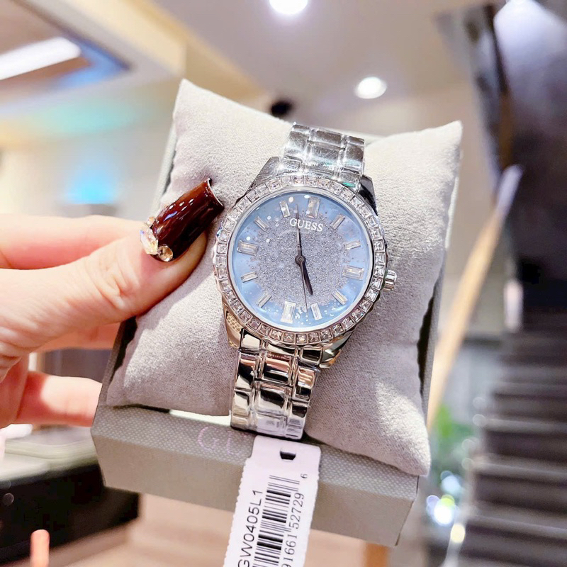 CHÍNH HÃNG_Đồng Hồ Nữ GUSS Dây Inox Mạ PVD Không Phai Gỉ, Đính Kim Cương FULLBOX