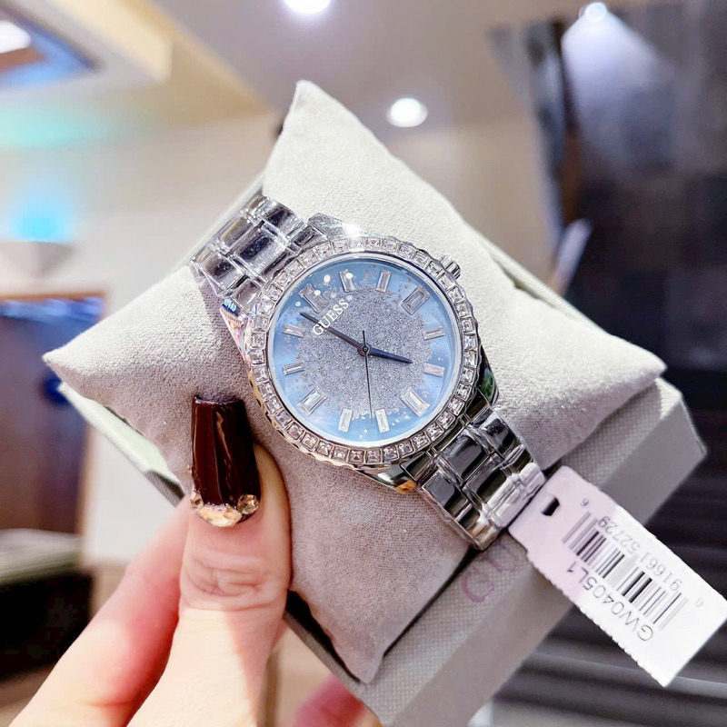 CHÍNH HÃNG_Đồng Hồ Nữ GUSS Dây Inox Mạ PVD Không Phai Gỉ, Đính Kim Cương FULLBOX