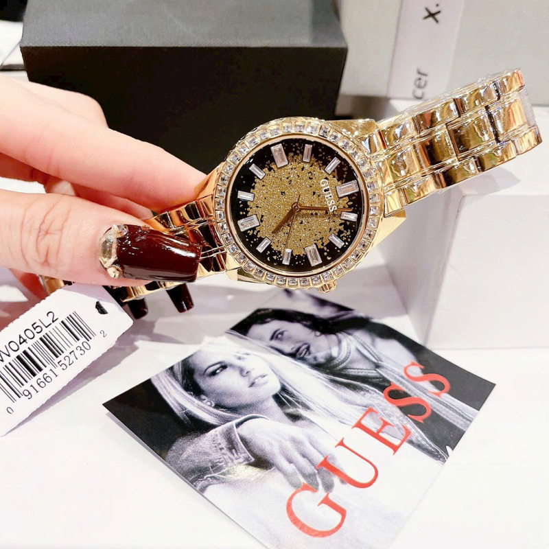 CHÍNH HÃNG_Đồng Hồ Nữ GUSS Dây Inox Mạ PVD Không Phai Gỉ, Đính Kim Cương FULLBOX