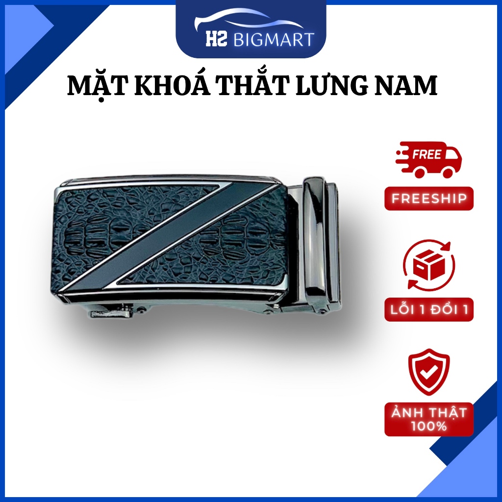 Vân Rắn Biểu Tượng Chữ Z, Mặt Khoá Cài Tự Động Phù Hợp Với Nhiều Mẫu Dây Lưng H2 Bigmart BM