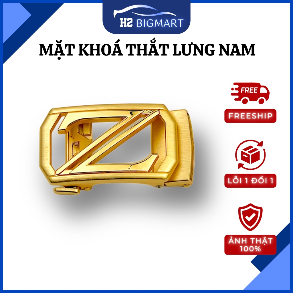 Hình Chữ Z Màu Vàng Đồng, Mặt Khoá Cài Tự Động Cao Cấp H2 Bigmart BM21
