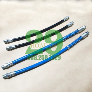 Ống dây dẫn bơm mỡ bò mềm áp lực cao M8x250 M8x300 và đầu kẹp bơm mỡ 4 chấu gọn nhẹ chắc chắn không tràn mỡ