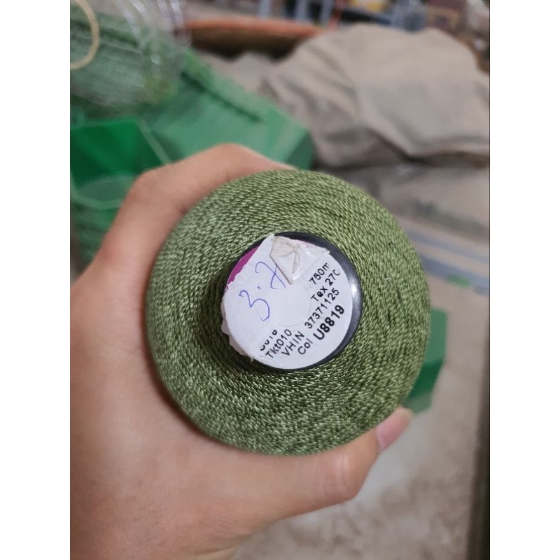 Chỉ dù 1mm màu xanh bộ đội