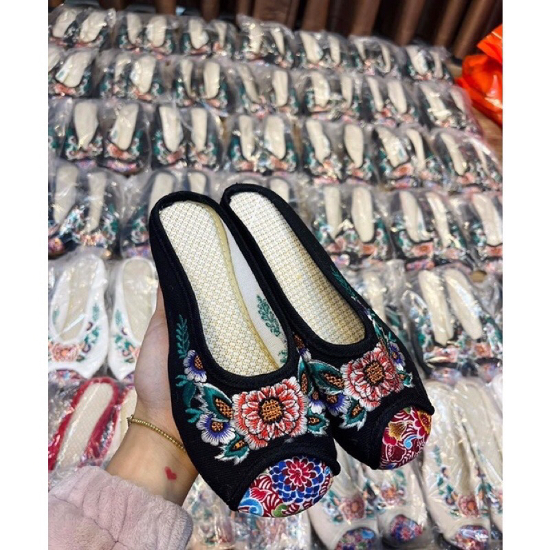 Sục nữ thêu hoa phong cách cổ điển 4 màu