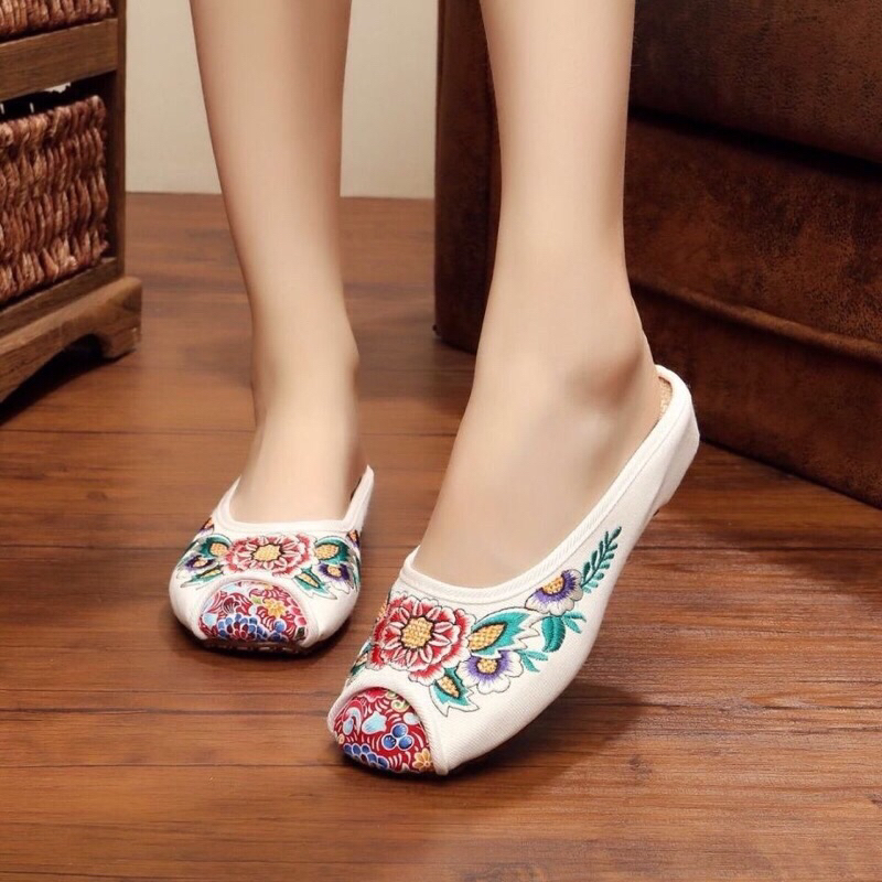 Sục nữ thêu hoa phong cách cổ điển 4 màu