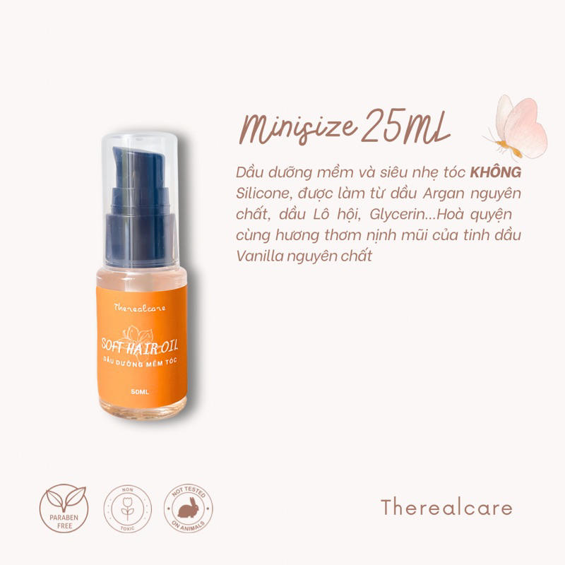 DẦU DƯỠNG MỀM TÓC KHÔNG SILICONE LƯU HƯƠNG NHẸ NHÀNG 🧡 SOFT HAIR OIL 🧡 FREESHIP