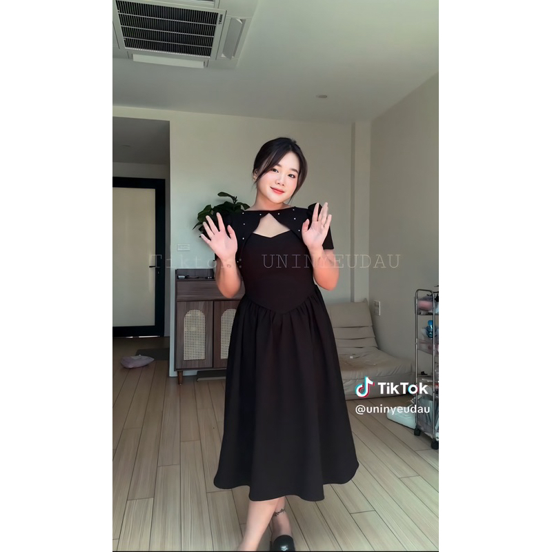 Váy Bigsize dáng dài đính đá eo giả corset