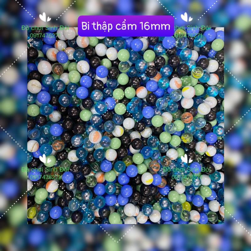 70 viên bi thuỷ tinh nhỏ 16mm các loại - bi trang trí cây cảnh và hòi cá