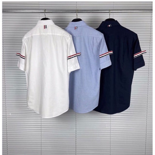 Áo sơ mi thom brown tay ngắn, đen, trắng, xanh, viền tay