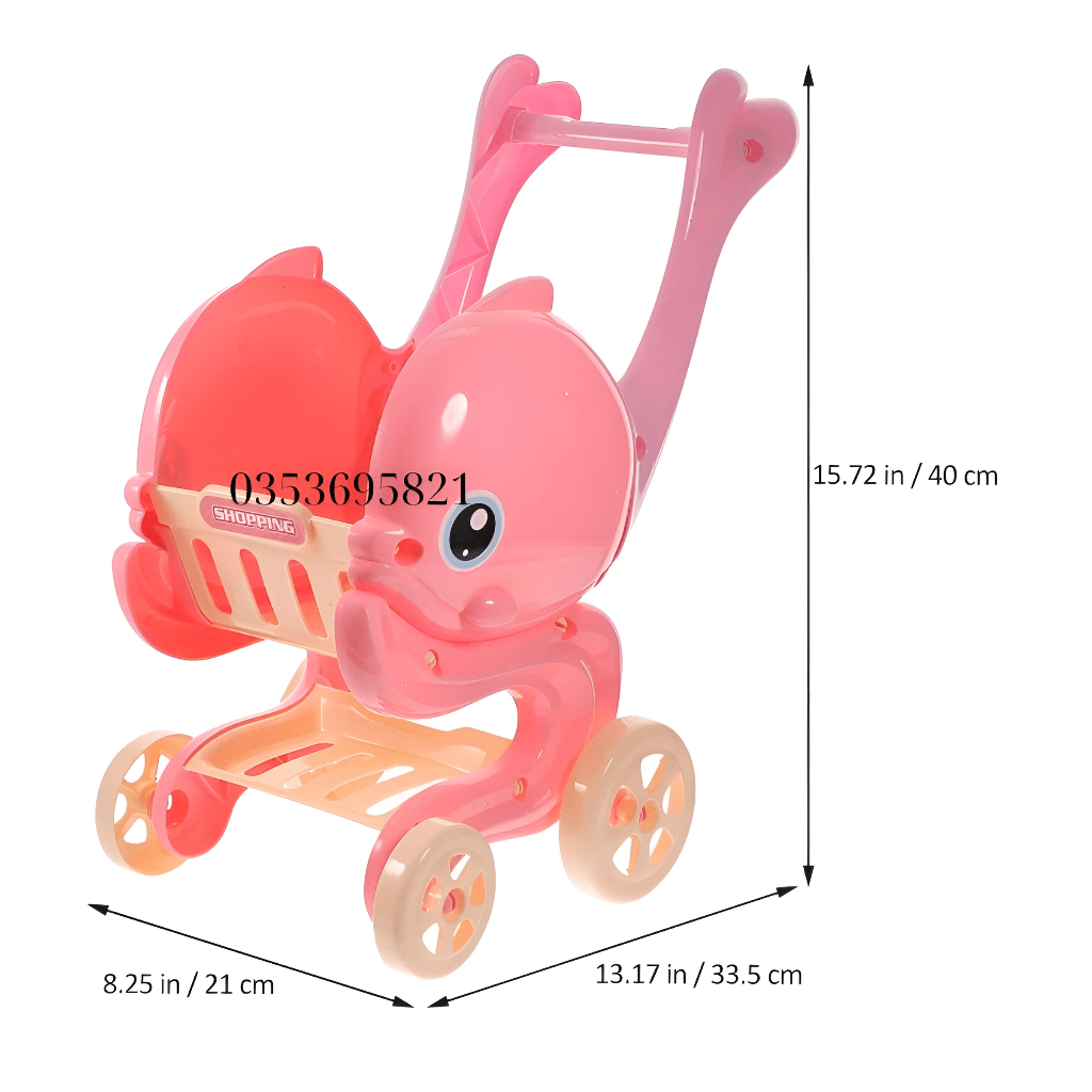 Xe đẩy siêu thị hình cá heo