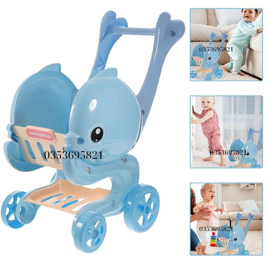 Xe đẩy siêu thị hình cá heo
