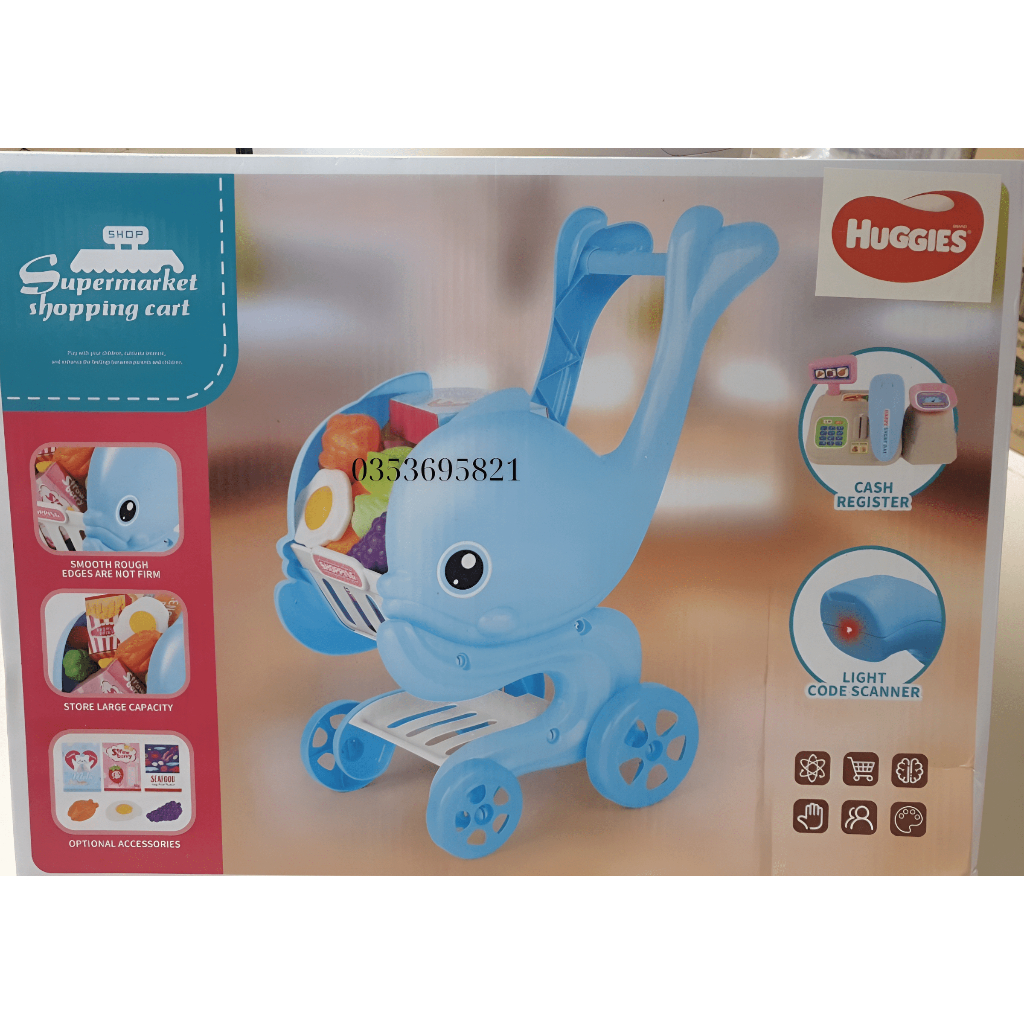 Xe đẩy siêu thị hình cá heo