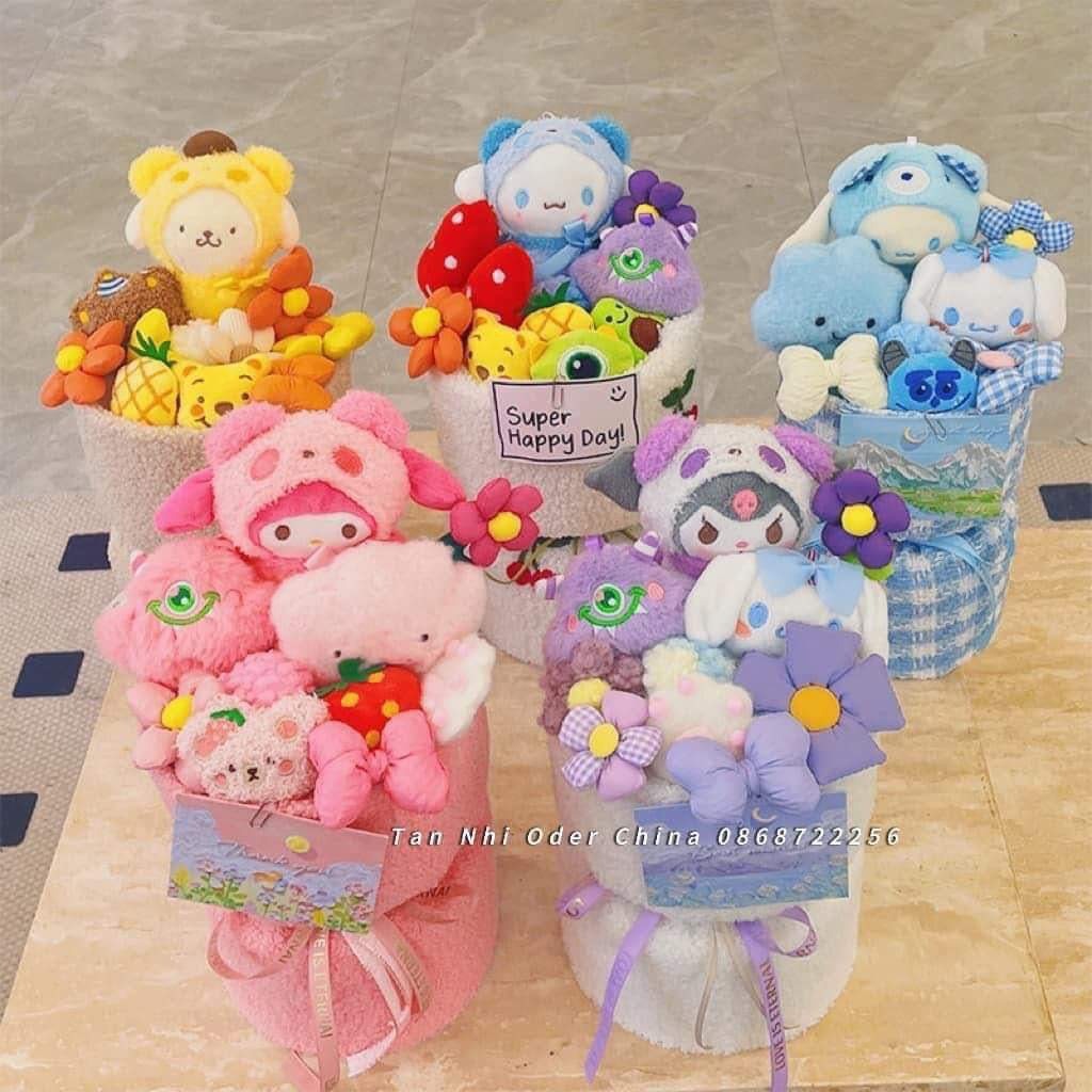 Bó Hoa Gấu Dâu Gấu Bông HotTrend Quà Tặng Người Yêu Dịp 20/10, 8/3, 14/2