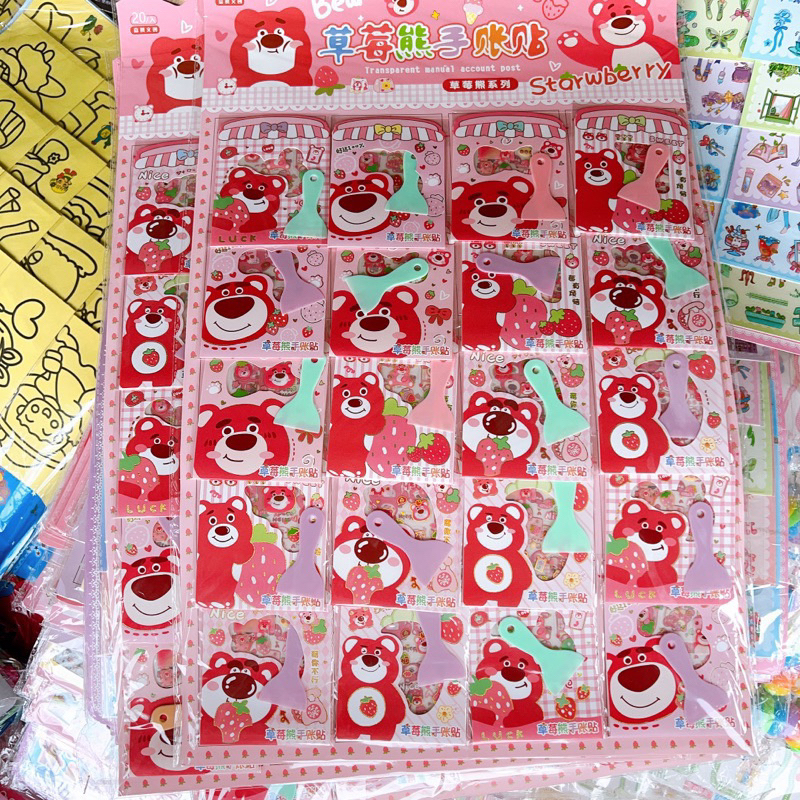 Nhãn dán sticker Gấu Dâu đáng yêu cho bé