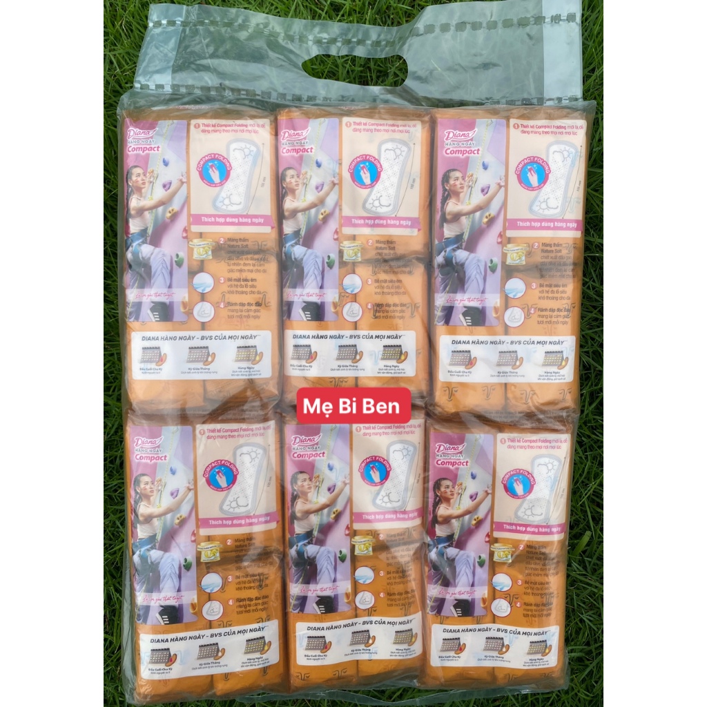 Băng vệ sinh Diana Hàng Ngày Sensi mỏng nhẹ Compact gói 40/20 miếng 15.5cm - Chính Hãng