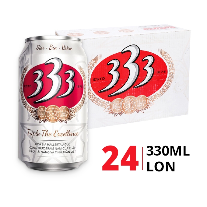Bia lon 333 24 lon 330ml