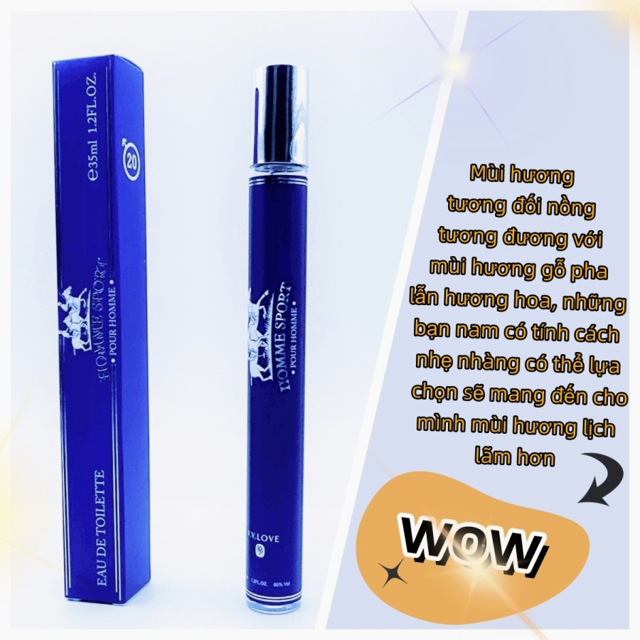 Nớc hoa nam mini chính hãng thơm lâu Hương thơm nam tính mạnh mẽ 35ml
