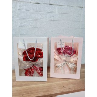 Bó hoa hồng nhũ kim tuyến lấp lánh quà tặng người thương dịp valentine, 8/3, 20/10...