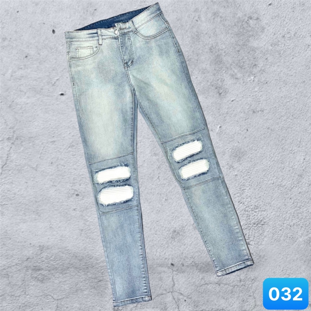 Quần Jean Nam Rách Vá Da chất bò cotton co dãn Quần rin nam Ptz.boutique NHIỀU MẪU ĐẸP QS226