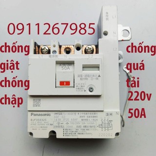 Aptomat chống giật,chống chập Panasonic 50A- dòng rò 30mA -cb chống giật -attomat,cầu dao tự động, chống rò,nhật bãi