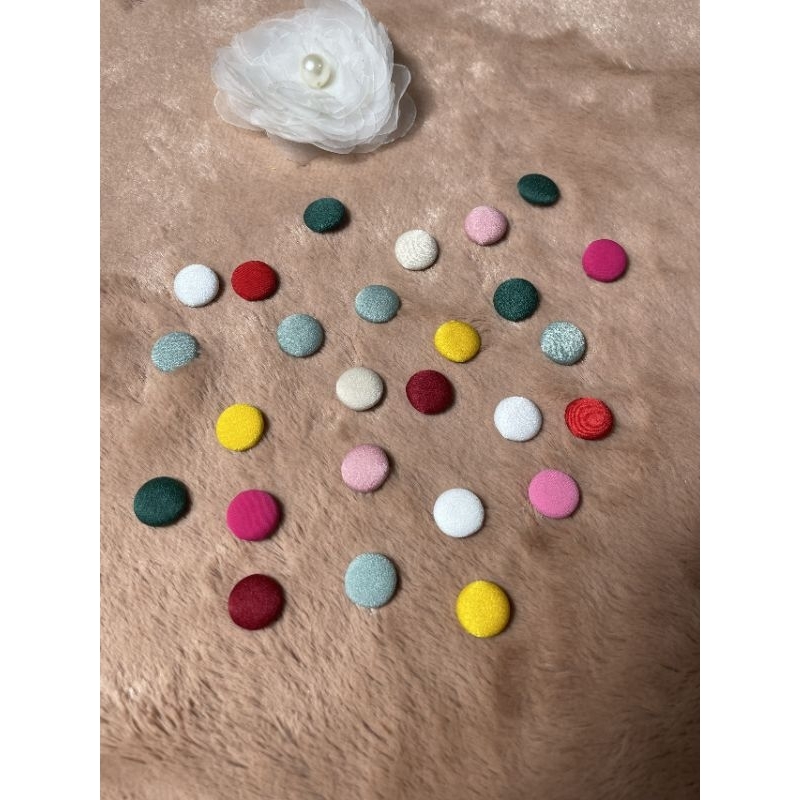 Combo 10 cúc bọc vải 16mm nhiều màu đính nút cài, trang trí, làm handmade