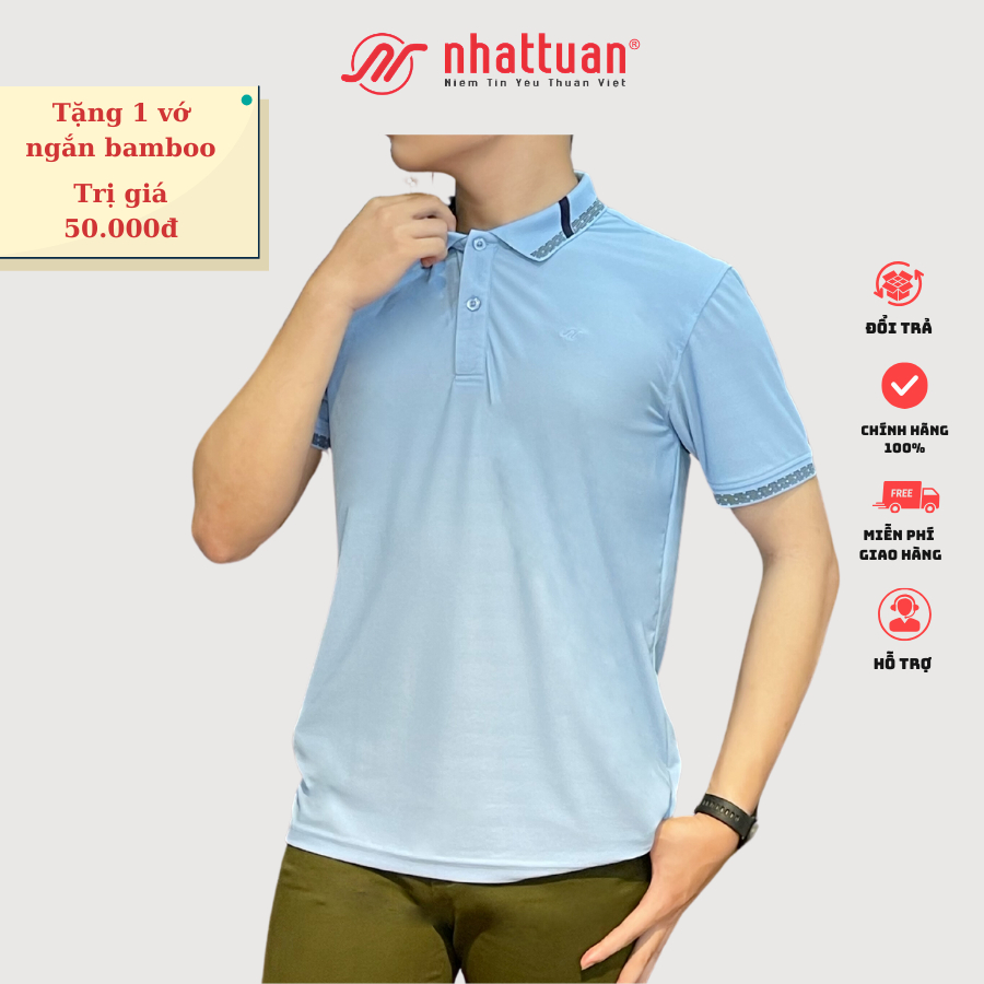 Áo thun Nam Nhật Tuấn - AT-320 - TẶNG 1 VỚ BAMBO CỔ NGẮN