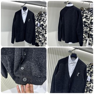 Áo khoác len Cảdigan Kim Tuyến Y ét Lờ gắn logo siêu Đẹp - Áo cadigan len Kim Tuyến nam nữ cao cấp