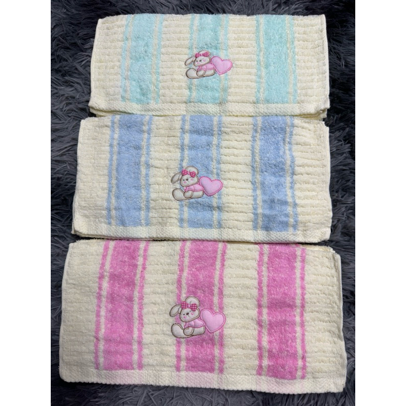 Set 5 Khăn Tắm Thỏ Daisy Thái Lan 38*76 Màu và Sọc .