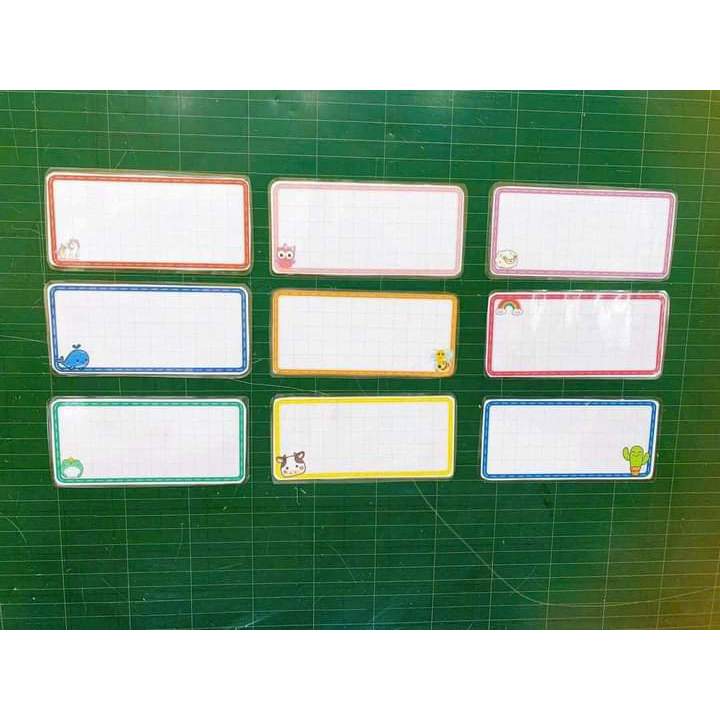 Thẻ từ trắng ô ly thú sẵn nam châm lá kt 7x20cm, chất liệu ép plastic dễ viết xóa