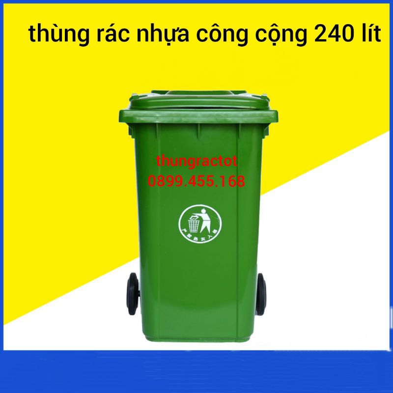 [LH HỖ TRỢ SHIP] Thùng rác nhựa công cộng 240l, thùng rác nhựa HDPE 240l nhiều màu