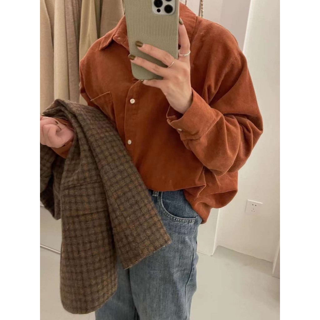 Áo somi tăm nhung form rộng - Retrostyle.vn - Sominhungtam181_P0K19