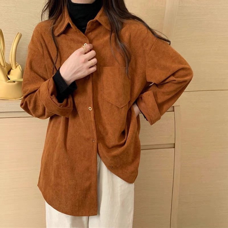 Áo somi tăm nhung form rộng - Retrostyle.vn - Sominhungtam181_P0K19