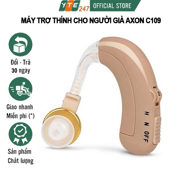 Tai Nghe Trợ Thính, Máy Trợ Thính Không Dây Cho Người Già Điếc Nặng Chính Hãng Axon C109