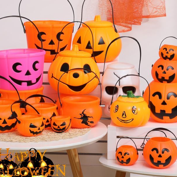 Xô Đựng Kẹo Bí Ngô Trang Trí Halloween