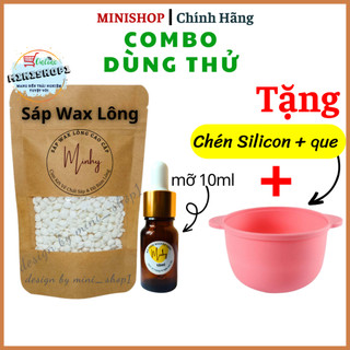 Combo Sáp wax lông nách MinHy dùng thử, tặng chén nấu sáp wax chống dính, giúp triệt lông nách tay chân wax ria mép #