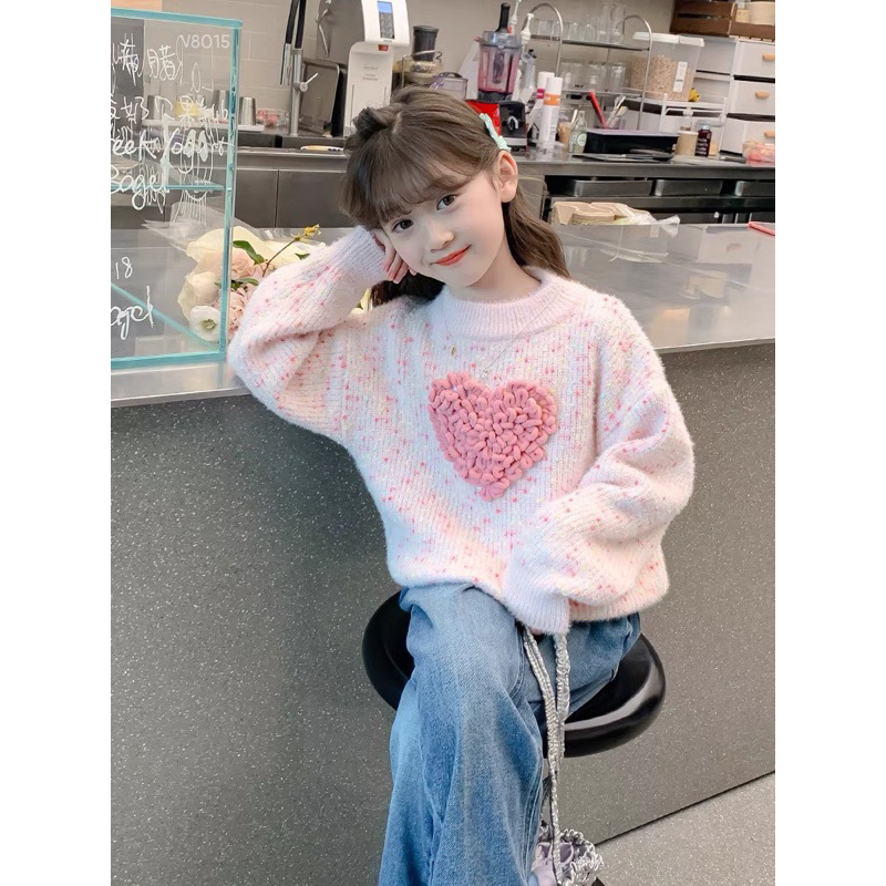 Áo len lông sắc màu size đại cồ cho bé gái