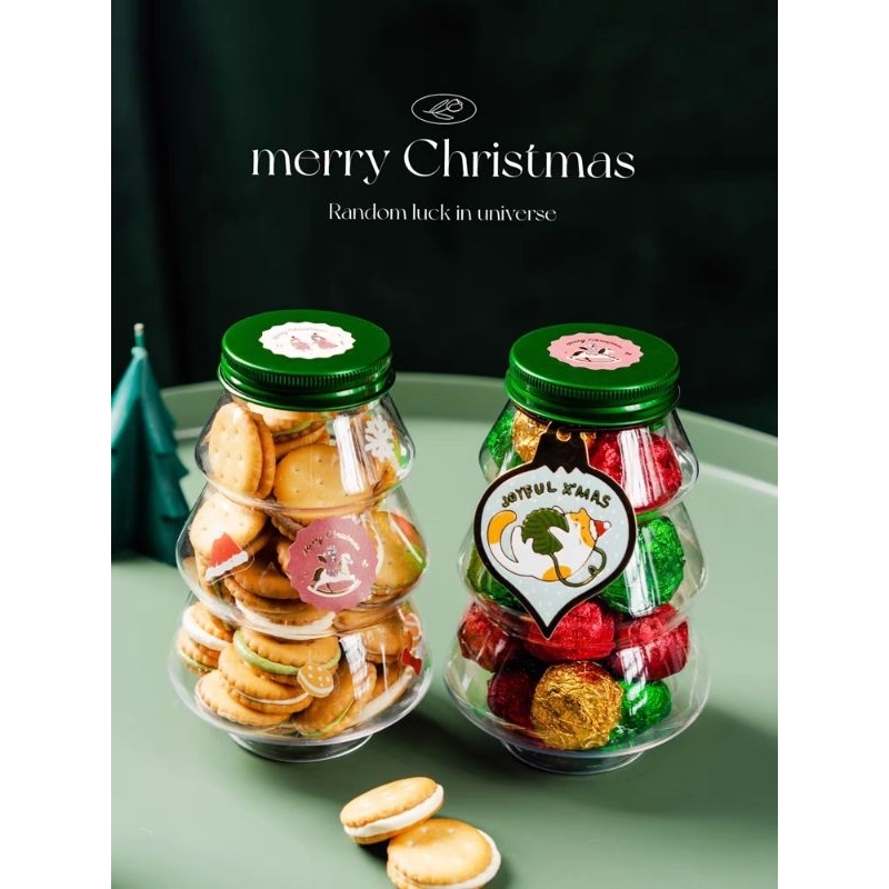 Hộp đựng bánh kẹo CÂY THÔNG tặng kèm decor Noel