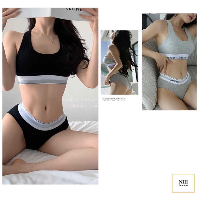 Bộ đồ lót sê ka , Set quần áo lót thể thao cotton ba lỗ cao cấp cạp chữ Sexy Healthy