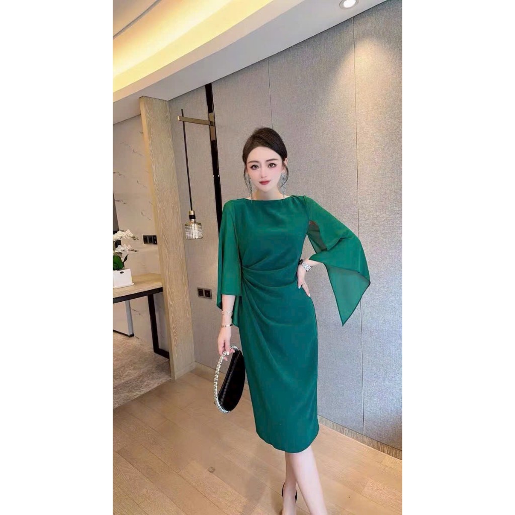 Đầm body dự tiệc thời trang tay lỡ cao cấp - Váy body sang chảnh