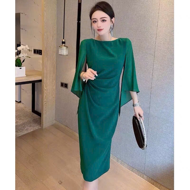 Đầm body dự tiệc thời trang tay lỡ cao cấp - Váy body sang chảnh