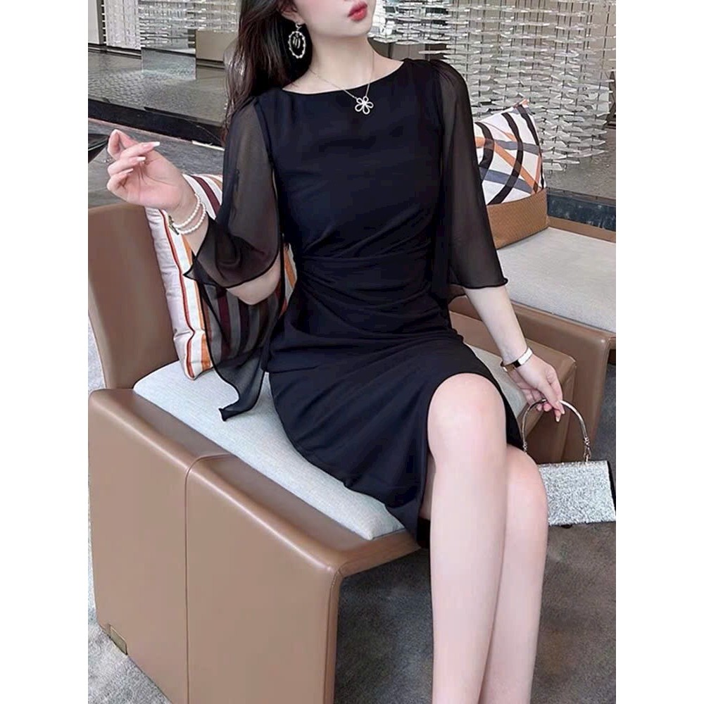 Đầm body dự tiệc thời trang tay lỡ cao cấp - Váy body sang chảnh