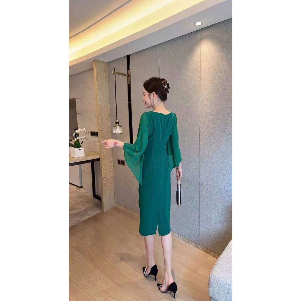 Đầm body dự tiệc thời trang tay lỡ cao cấp - Váy body sang chảnh